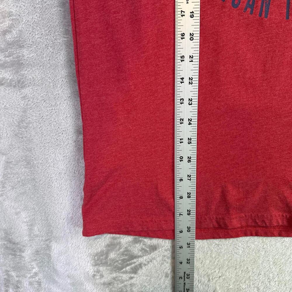 Bass Pro Shops T Shirt Mens Medium Red Fish Graphic American Flag Tee - Picture 5 of 5